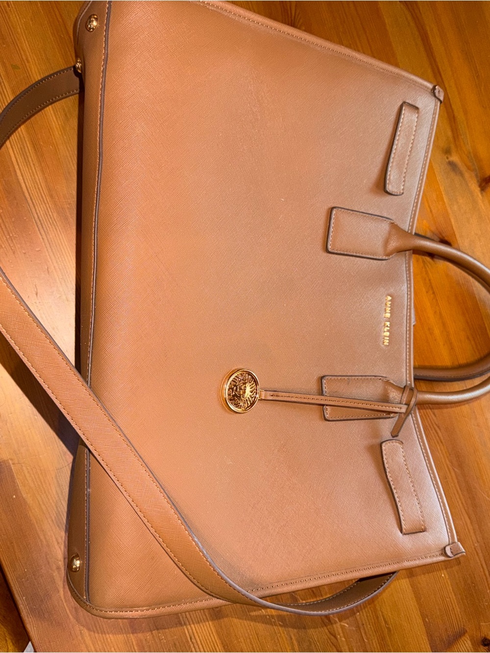 Anne Klein Leather Tote — Brown